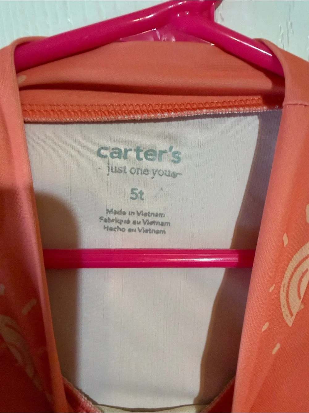 Carter's Coral Long-Sleeve Sun Print Top